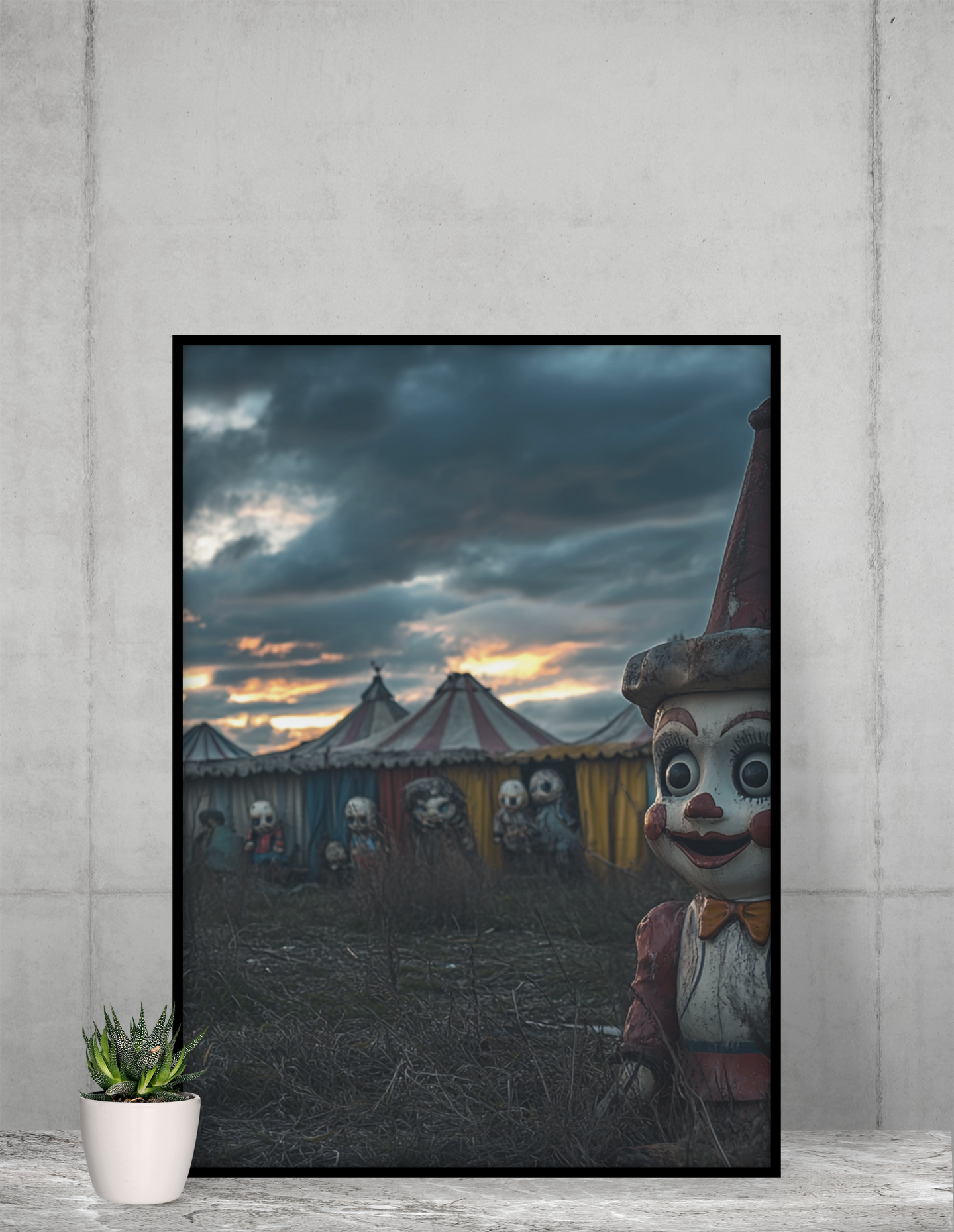Carnival of Forgotten Puppets – Creepy Vintage Circus Clown Printable Art | Haunted Wall Decor